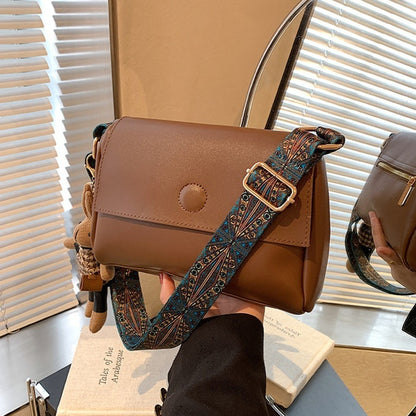 Sac à Bandoulière Chic au Design Minimaliste avec Sangle Décorative