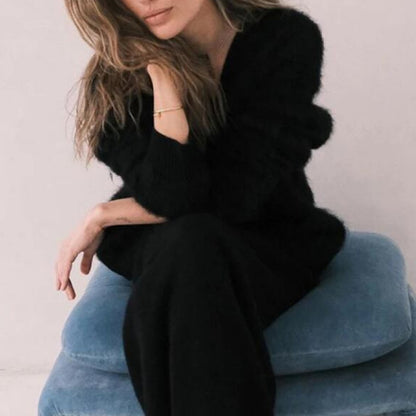 Cardigan Doux à Col V Boutonné – Coupe Décontractée et Élégante